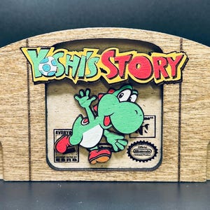ヨッシーストーリー - 木製カートリッジ | N64 | ハンドメイド - ゲーム用装飾品