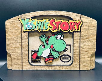 Yoshi's Story - Cartucho de madera / N64 / Hecho a mano - Decoración para videojuegos