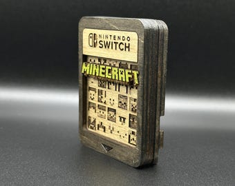 Minecraft - Cartucho de madera / Switch / Hecho a mano - Decoración para juegos