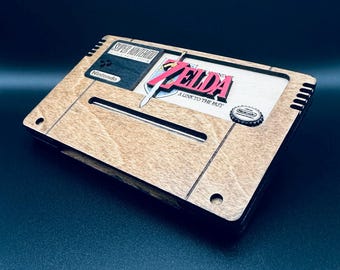 The Legend of Zelda - A Link to the Past - Cartucho de madera / SNES / Hecho a mano - Decoración para videojuegos
