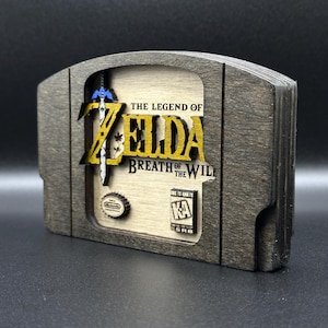 ゼルダの伝説 ブレス オブ ザ ワイルド - 木製カートリッジ (グレー) | N64 | ハンドメイド - ゲーム用装飾