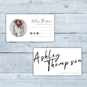 Business Card Canva Templates Wedding Planner Business Card Template, Editable Business Cards Template, Boho Business Cards Minimalist