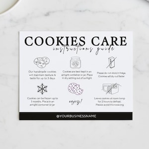 Mall för kakvårdskort | Kakvårdskort Canva-mall Digital nedladdning Direktnedladdning Cookie-instruktioner Företagsinlägg Bageri