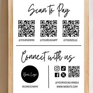 Scan To Pay QR Code Sign Canva Template - Modernize Your Payment Process with a  Perfect for Small Businesses Editable Printable PNG