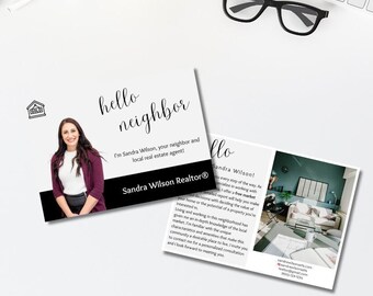 Real Estate Postcard, Real Estate Marketing, Canva Template, Editable Realtor Postcards, Real Estate Mailers, Real Estate Letter