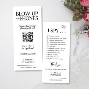Blow Up Their Phones I Spy Wedding Table Games Activities | Photo Hunt Printable Scavenger Hunt Wedding Photo Game Reception Editable