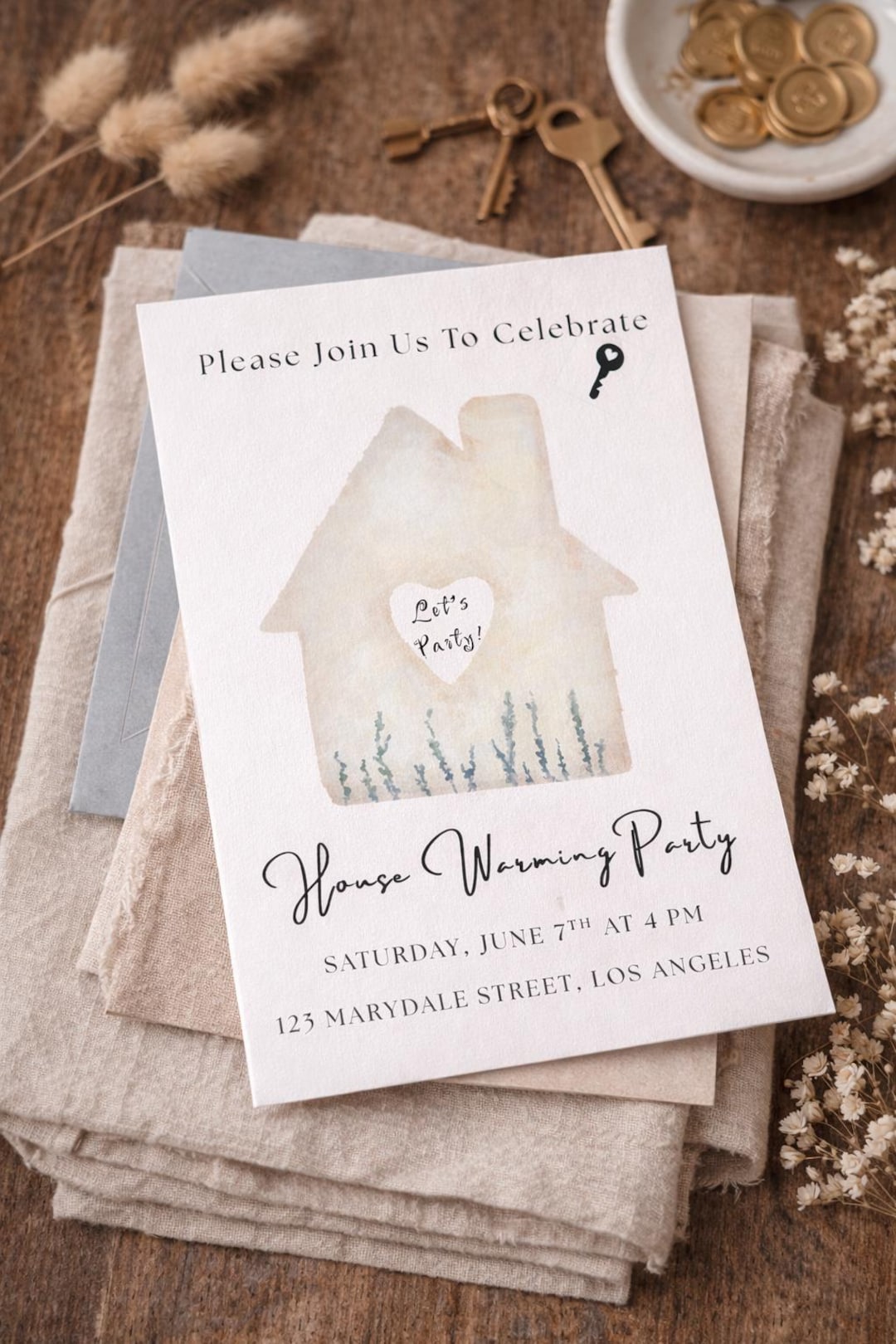 Editable Housewarming Invitation Template | Printable Canva New Home ...