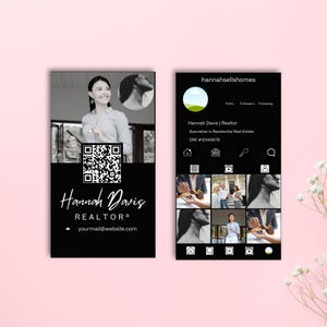 Instagram Visitenkarten Canva Vorlagen | Qr-Visitenkarten Qr-Code-Vorlagen Lash Tech Visitenkarte Digital Hairstylist