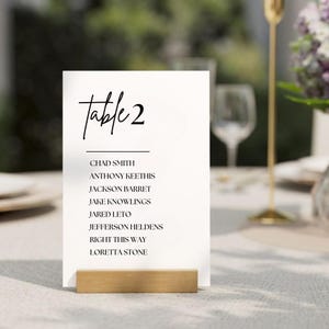 Modern Minimalist Wedding Table Number Card Template, Elegant Seating Chart Sign (Digital Download Available)