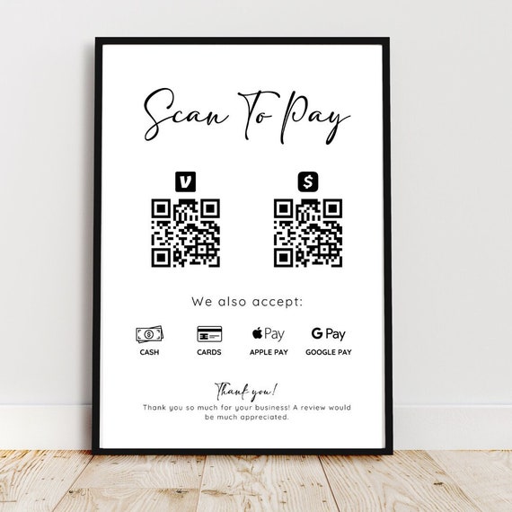 Scan to Pay Qr Sign Canva Template Scan to Pay Payment Sign Payment Method Sign Small Business Sign Scan to Pay Sign Custom Business Sign
