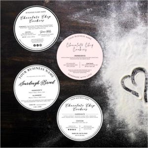 4 Editable Cottage Food Law Labels Canva Templates Custom Stickers for Small Business Labels PNG Jar Labels Can Labels Product Labels