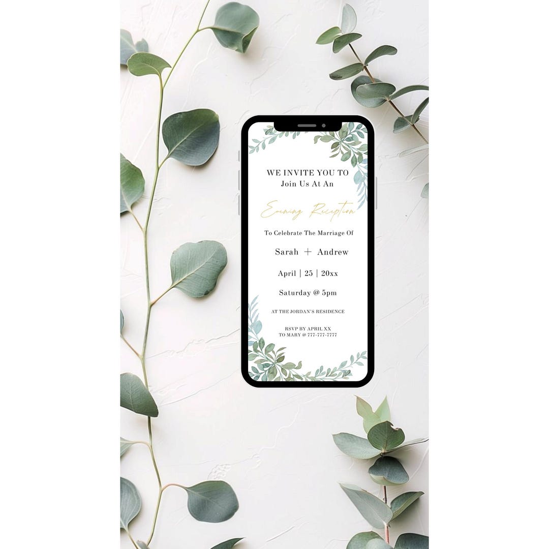 Wedding Reception Digital Invite Canva Template | Digital Reception ...