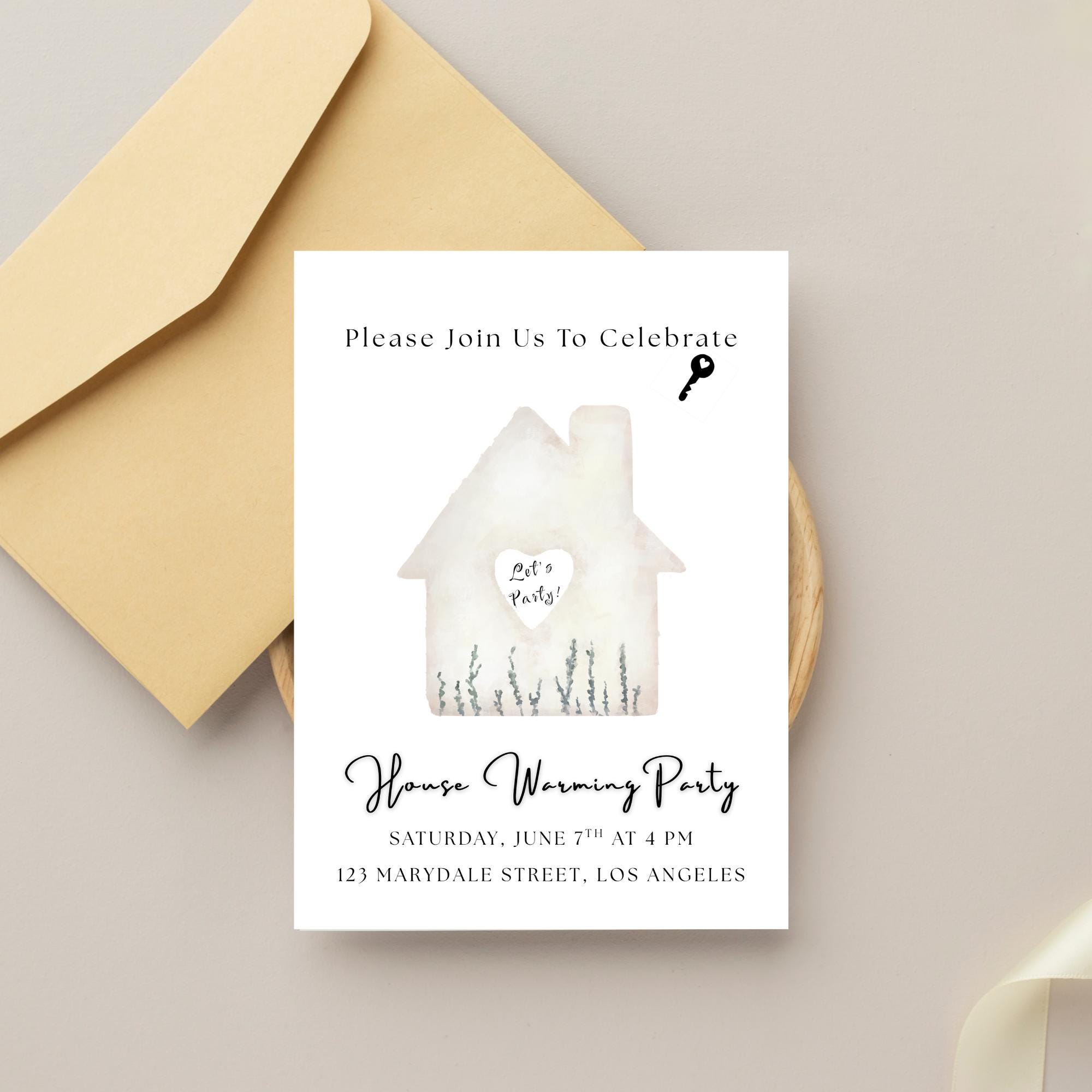 Editable Housewarming Invitation Template | Printable Canva New Home ...