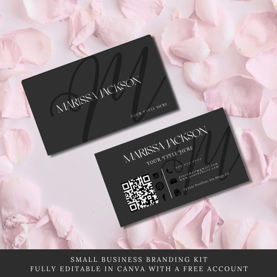 Luxury Business Card Canva Template, QR Code, Beauty, Lash Tech, Salon (Digital Download)