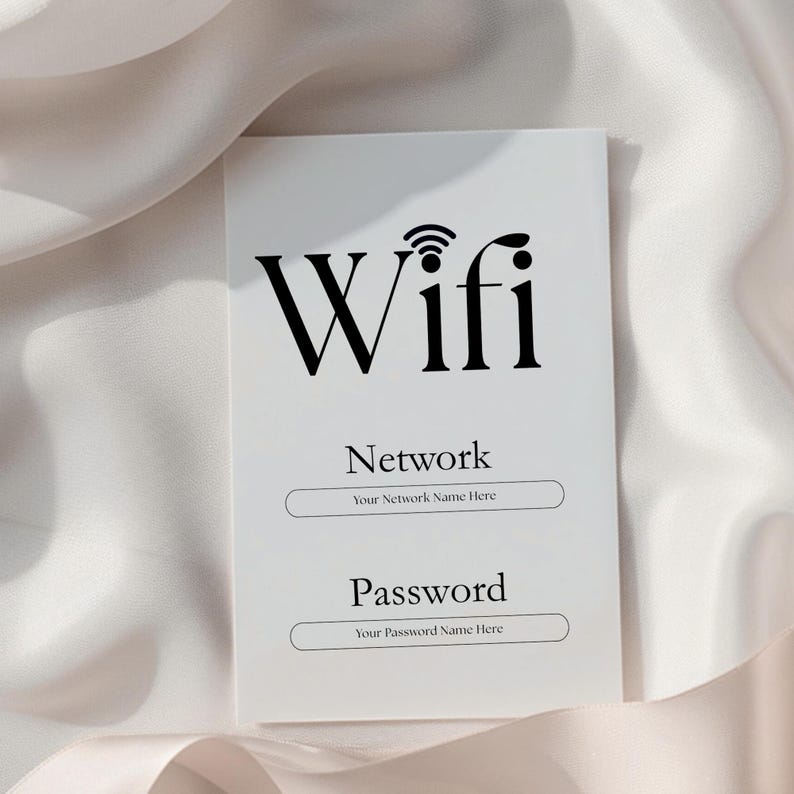 Minimalist Wifi Password Sign Canva Template-custom Wifi Network Sign ...