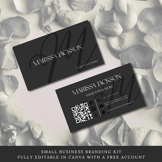 Luxury Business Card Template | Editable Canva QR Code Business Card | Elegant Minimal Business Card Design | Modern Business Card Template