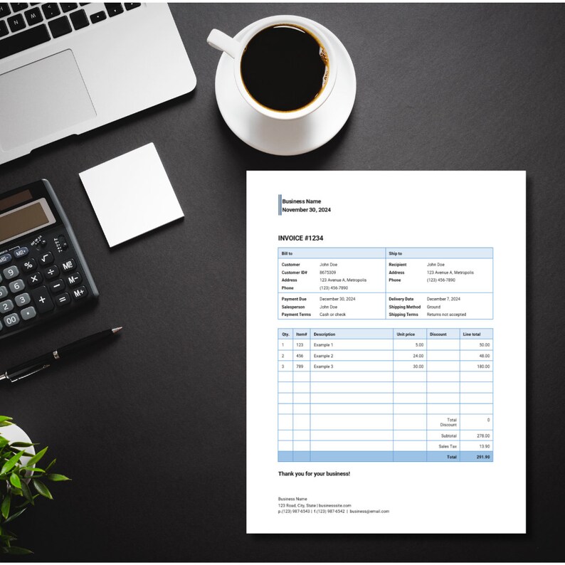 Invoice Template Editable Invoice Small Business Template Minimalist