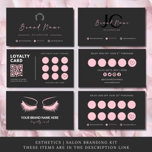Salon Loyalty Visitenkarte Branding Kit Canva Templates QR Code Luxus Visitenkarte, EAesthetics, Beauty Industrie Visitenkarten, Lash Tech