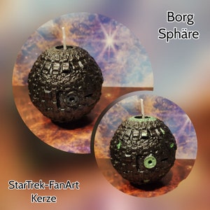 Star Trek Style Kerze: Borg Sphäre (Fan-Art, Pastiche, Hommage)