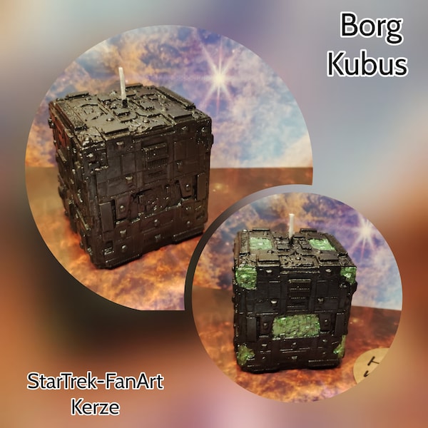 Star Trek FanArt Kerze: Borg Kubus (Pastiche, Hommage)