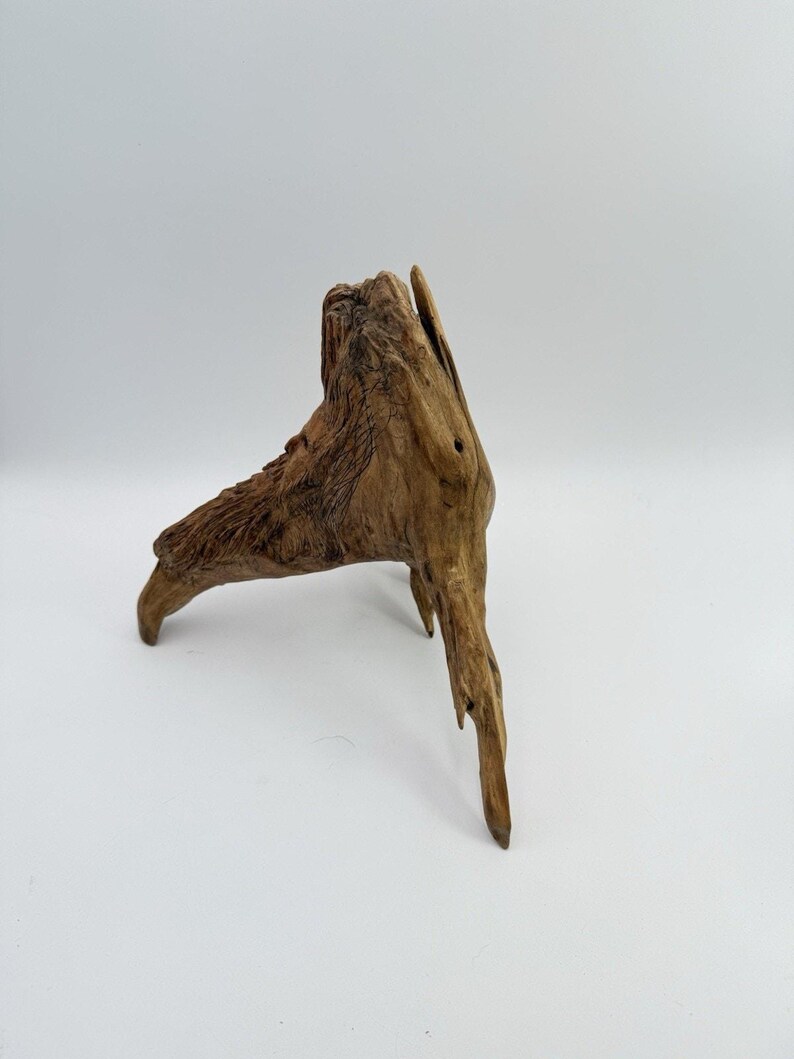 Hand Carved Wood Old Man Face W Feather Spirit Tree Sculpture Figure 12 ...