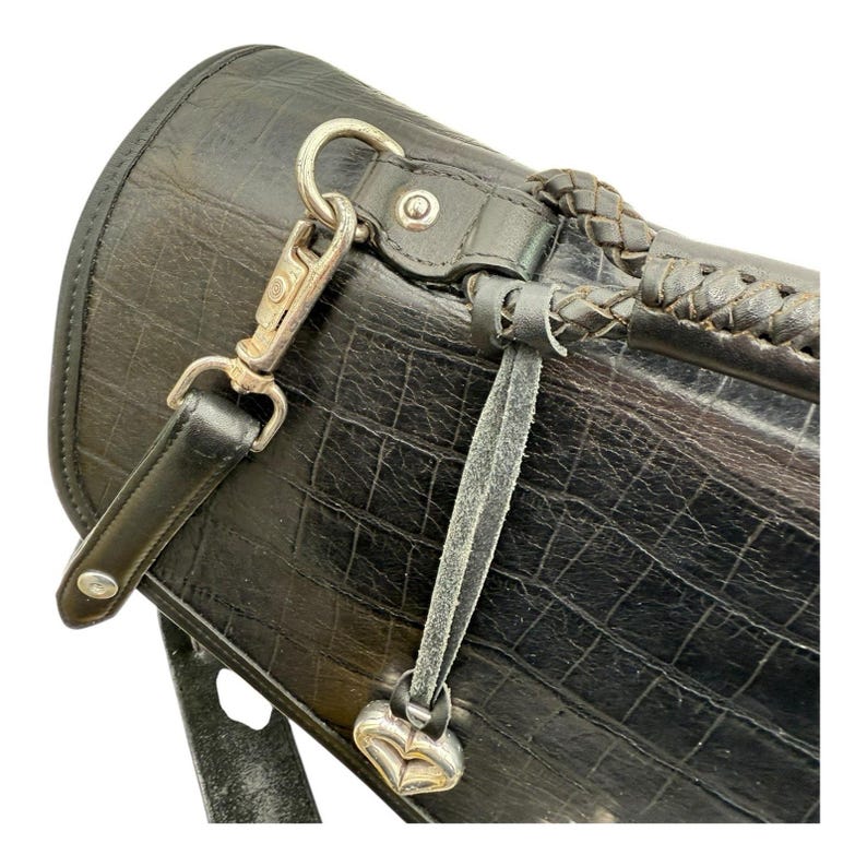 Maletín de cuero negro Brighton, bolso de hombro vintage para portátil, de viaje, VGC imagen 7