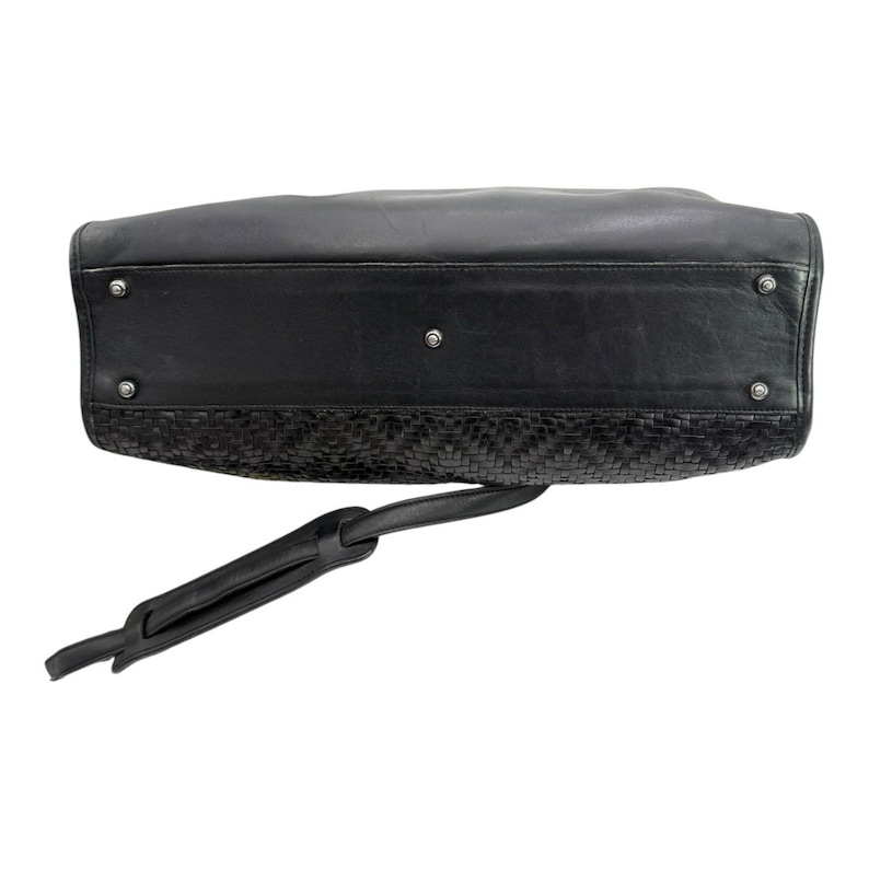 Maletín de cuero negro Brighton, bolso de hombro vintage para portátil, de viaje, VGC imagen 6