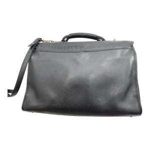 Maletín de cuero negro Brighton, bolso de hombro vintage para portátil, de viaje, VGC imagen 5