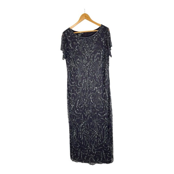 pisarro nights plus size beaded dresses Night Deep Blue Dress Gown Mother of Bride Evening Sz 14W READ F-WideLeg SHEIN LUNE Women's Royal Size:6UK Petite)