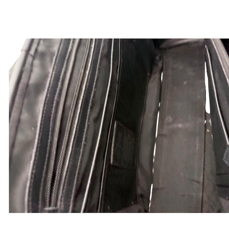 Maletín de cuero negro Brighton, bolso de hombro vintage para portátil, de viaje, VGC imagen 9