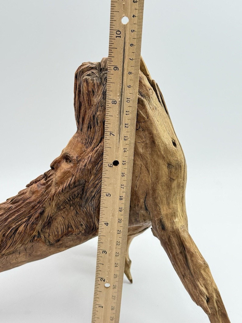 Hand Carved Wood Old Man Face W Feather Spirit Tree Sculpture Figure 12 ...
