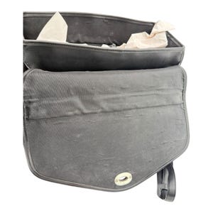 Maletín de cuero negro Brighton, bolso de hombro vintage para portátil, de viaje, VGC imagen 8