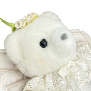 1986 Dakin Plush Angel Bear Tree Topper 10" Stuffed Animal White Christmas READ bild 9