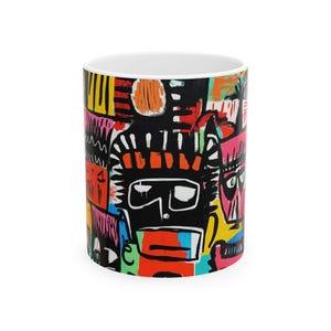 Vibrant Art Mug, Colorful Ceramic Coffee Cup, Unique Gift for Artists, Creative Home Decor, Fun Birthday Present