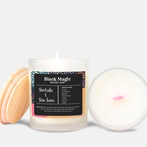 Shortcake + Slow Jam - Strawberry Shortcake food scented Candle w/ Frosted (Pink Wick) Glass