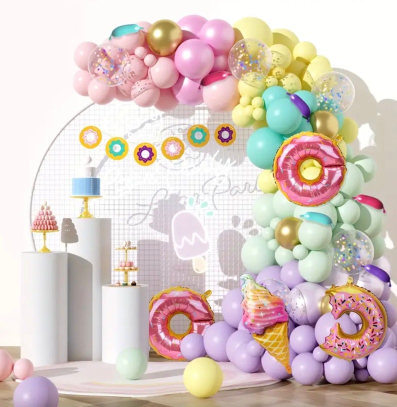 Donut and Ice Cream Balloon Garland Set With Sprinkles Etsy