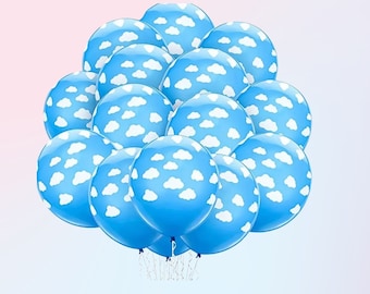 Blue Cloud Balloons: Party Decorations, Baby Shower Decor (20 Pack)