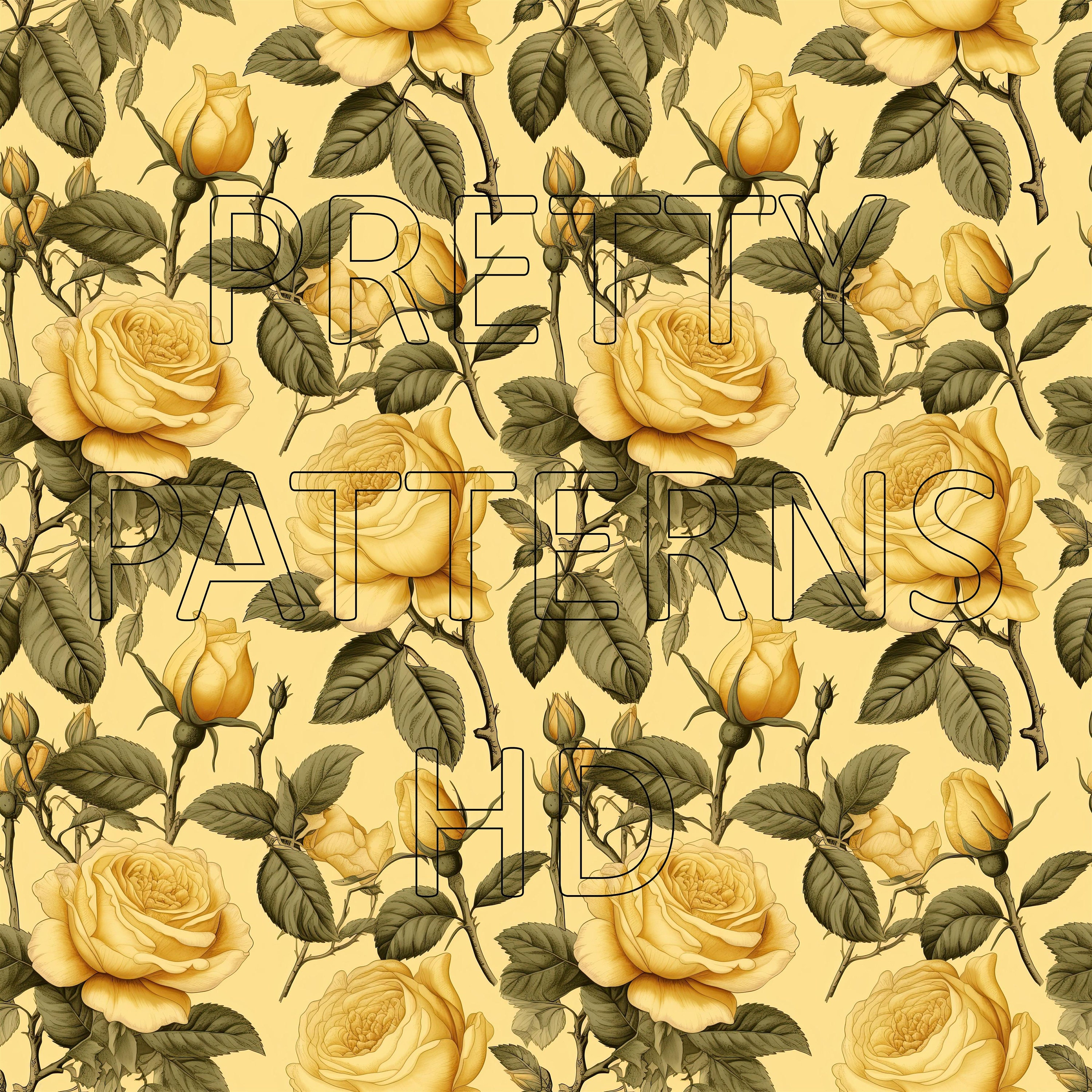 Yellow Roses To Print Illustrated Roses Yellow #2 - 8 Printable Scrapbook Sheets - Continuous ...