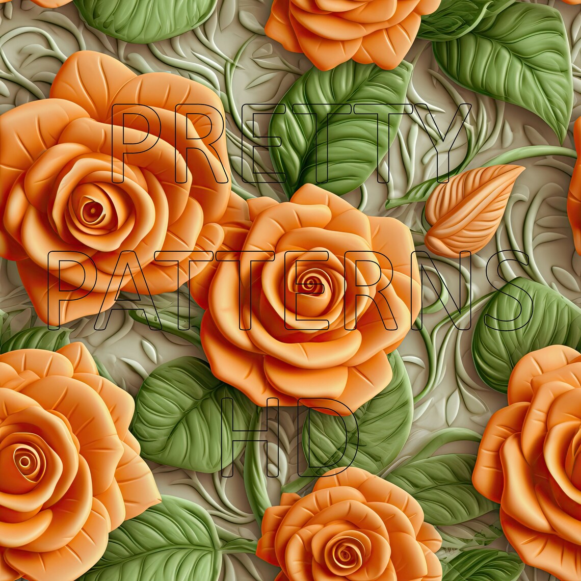3D Roses #1 - 4 Printable Scrapbook Sheets - Continuous Seamless ...