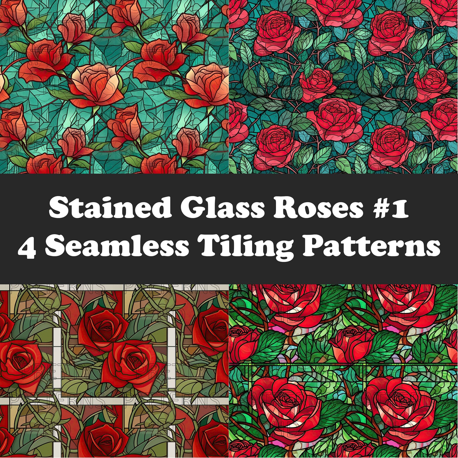 Sg Roses Design SG Roses #1 - 4 Printable Scrapbook Sheets - Continuous Seamless ...