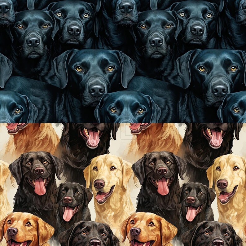 Dog Breeds Labrador #1 - 8 Printable Scrapbook Sheets-seamless Tileable ...