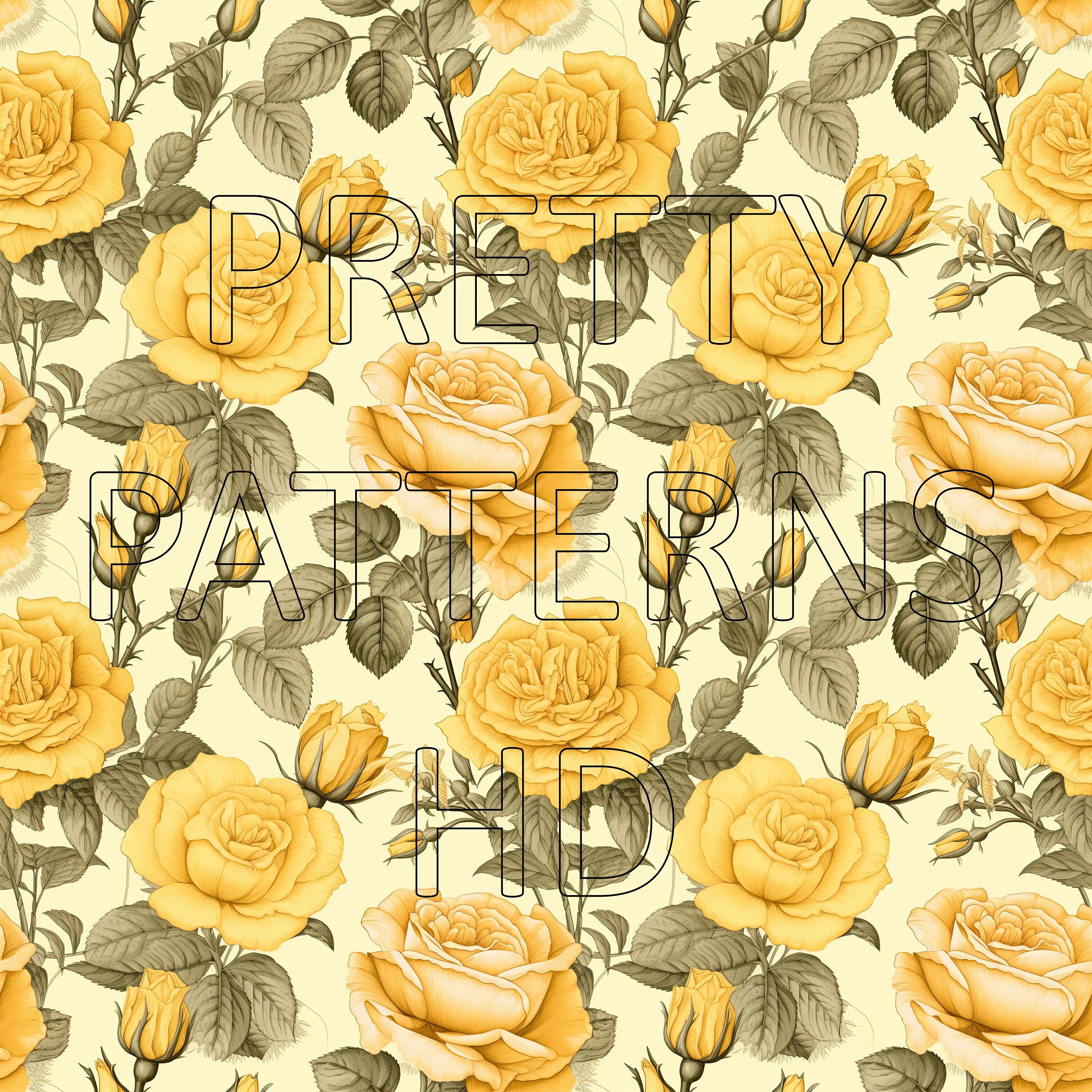 Yellow Roses To Print Illustrated Roses Yellow #2 - 8 Printable Scrapbook Sheets - Continuous ...