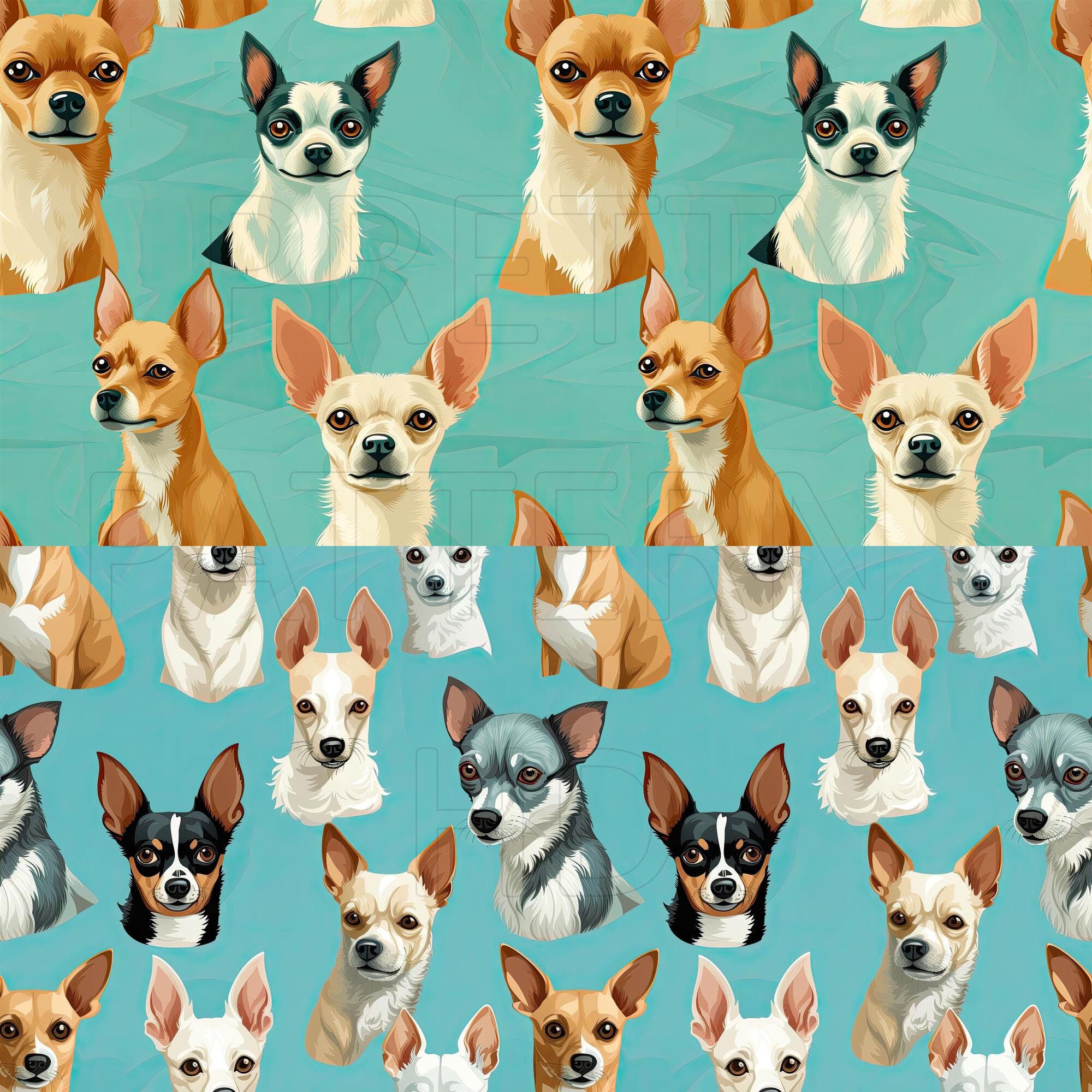 Dog Breeds Chihuahua #1 - 8 Printable Scrapbook Sheets - Seamless ...