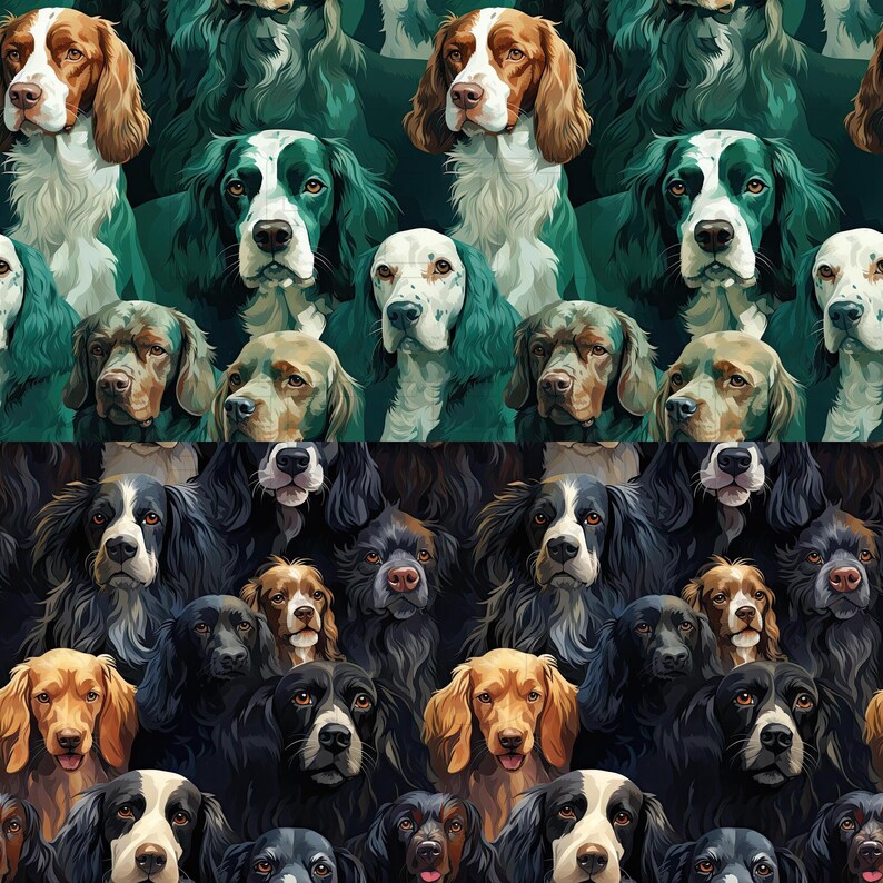 Cocker Spaniel #1 - 8 Adorable Printable Scrapbook Sheets - Seamless ...