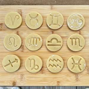 2-in-1 Zodiac Symbols Cookie Cutter & Stamp | 3D Printed | True Food-Grade PLA