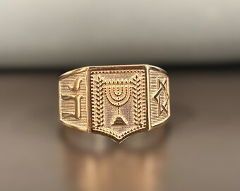 Flongo Saint Benedikt Siegelring Für Herren – Edelstahl, Religiöses Amulett, Größe 57–71, In Silberoptik
