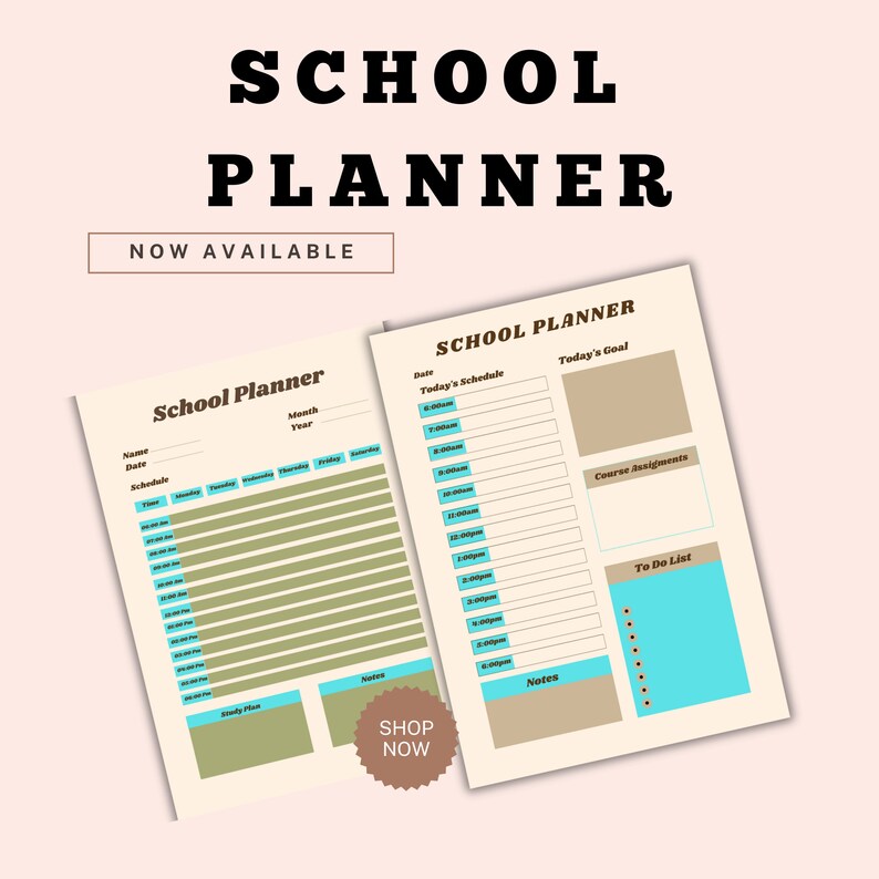 School Planner for Student 2024 Back to School Printable Monthly School