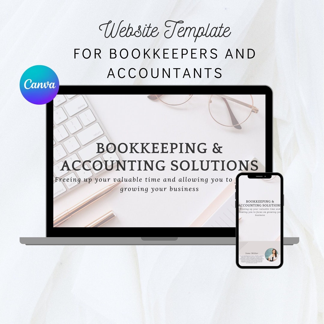 Bookkeeping Website Template, Accountants Website Template, Canva Bookkeeping Website Template, Accountants Website Template, Canva