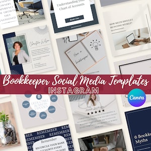 Bookkeeping Social Media Templates, Accountants Social Media Templates, Financial Services Templates, Instagram Templates, Canva Templates