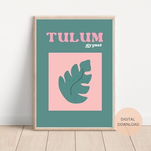 Tulum Poster - Tulum Travel Print - Tulum Wall Art - Aesthetic Wall Decor -  Matisse Style Wall Art - Travel Poster - Beach Aesthetic